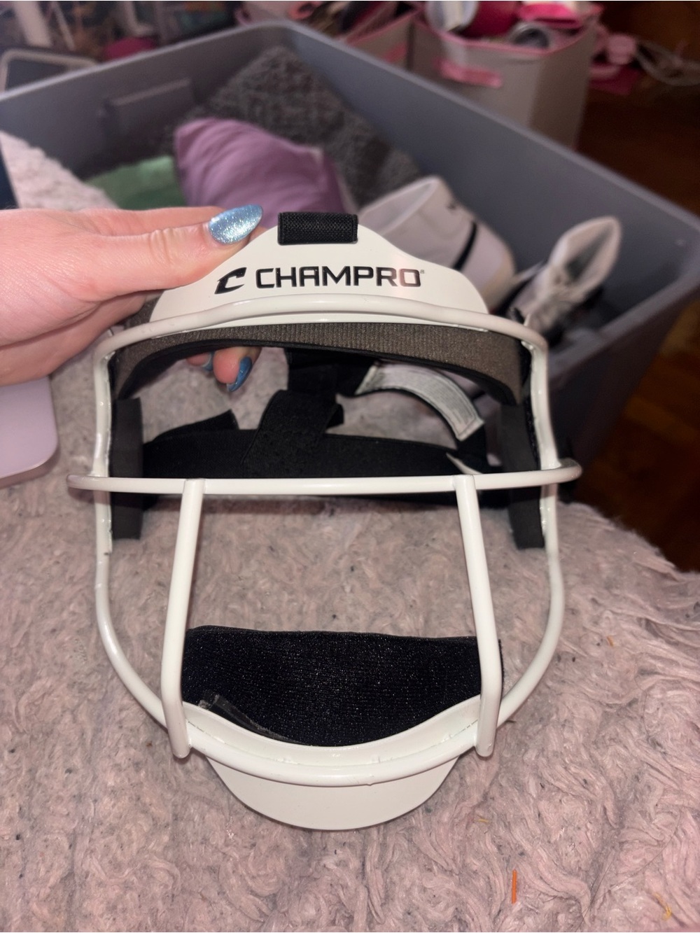 Champro Women's White Protective Face Mask - Lightweight Soft Padding